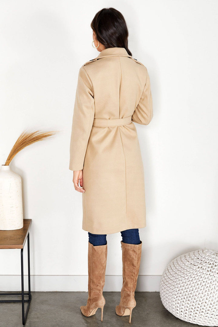 Italian Felt Wool Trench Coat - 22 Palms Boutique