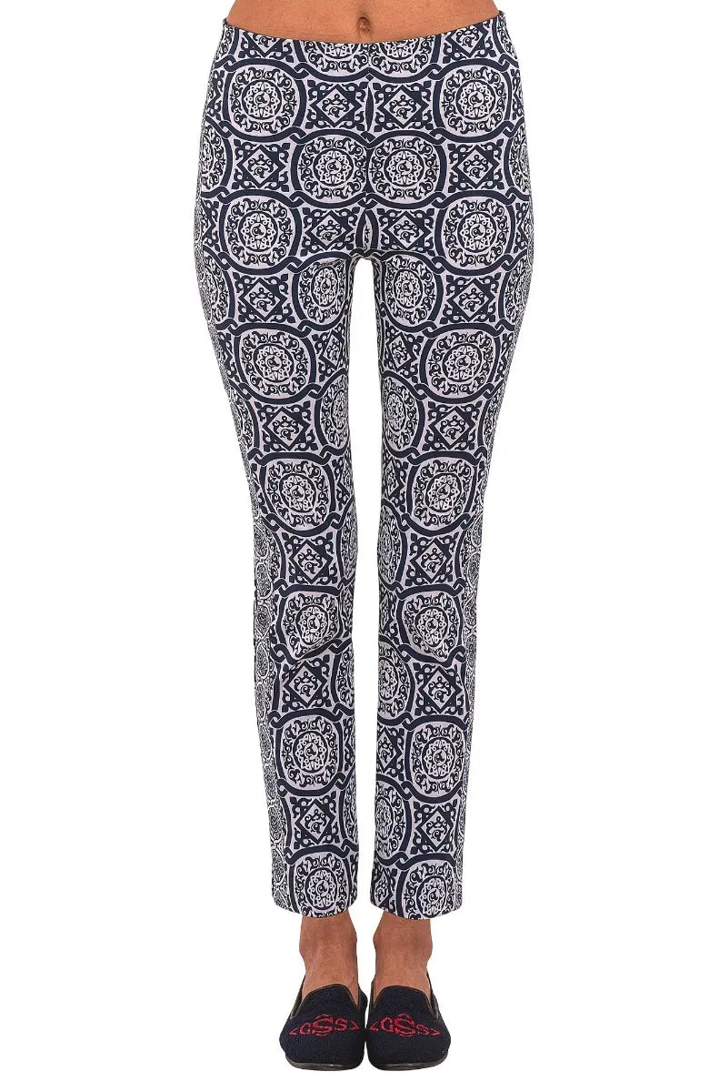Gretchen Scott Pull On Pant Navy/White - 22 Palms Boutique