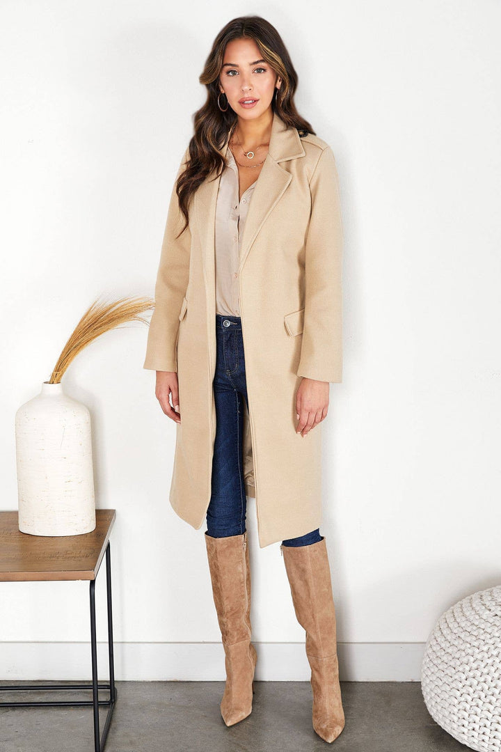 Italian Felt Wool Trench Coat - 22 Palms Boutique