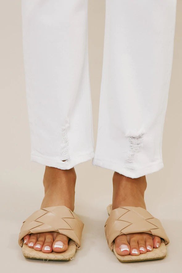 KanCan Summer White Hi-Rise Slim Straight Jean - 22 Palms Boutique