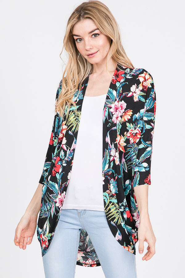 Tropical Plants Floral Bulgari Cardigan - 22 Palms Boutique