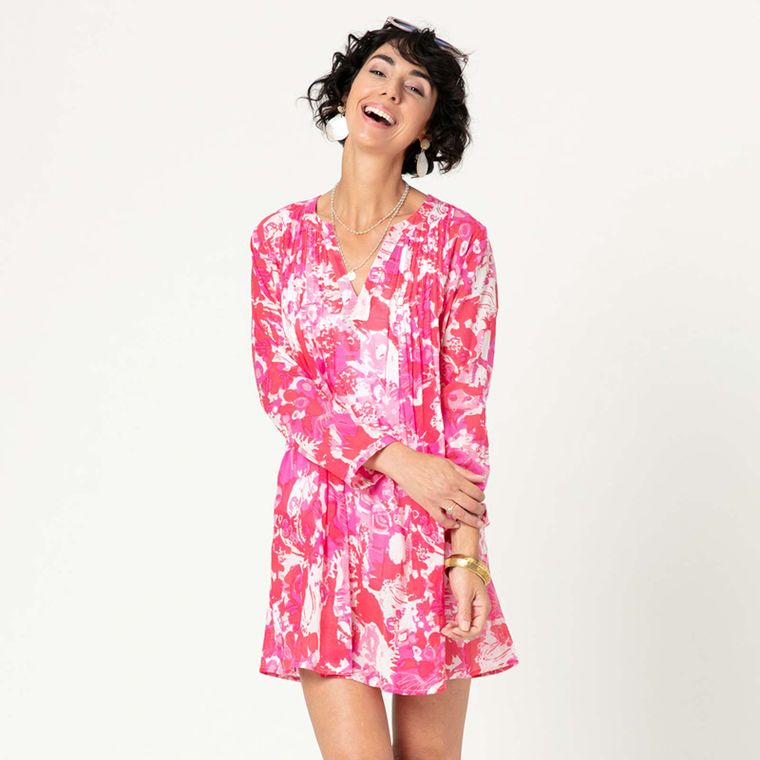 RUBY blu Cotton Pintuck Beach Cover Up - 22 Palms Boutique