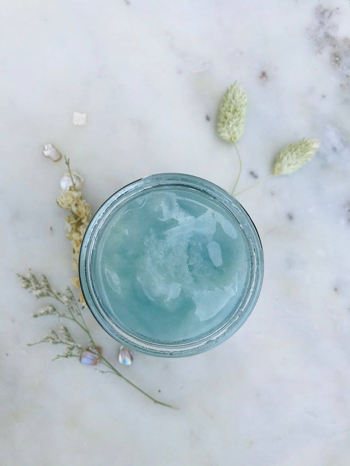 Santorini botanically dyed ocean infused body scrub