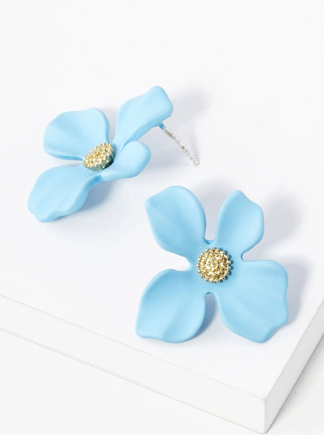 18K Gold Dipped 3D Petals Button Earrings - 22 Palms Boutique
