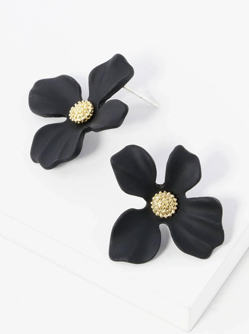 18K Gold Dipped 3D Petals Button Earrings - 22 Palms Boutique