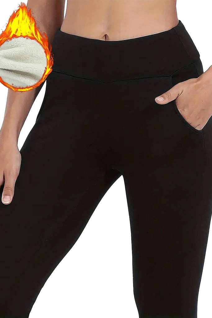 Fleece Lined Pocketed Thermal Leggings - 22 Palms Boutique
