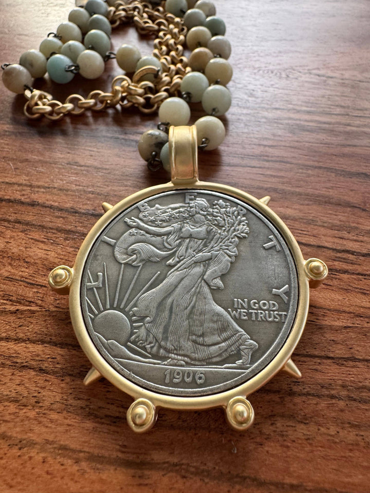 Amazonite Liberty Medallion Necklace