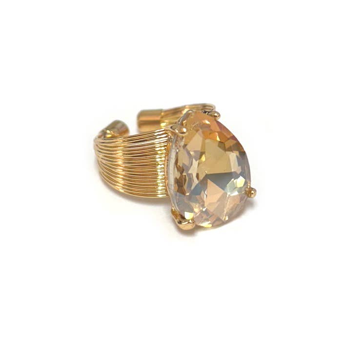 Teardrop Crystal Cocktail Ring