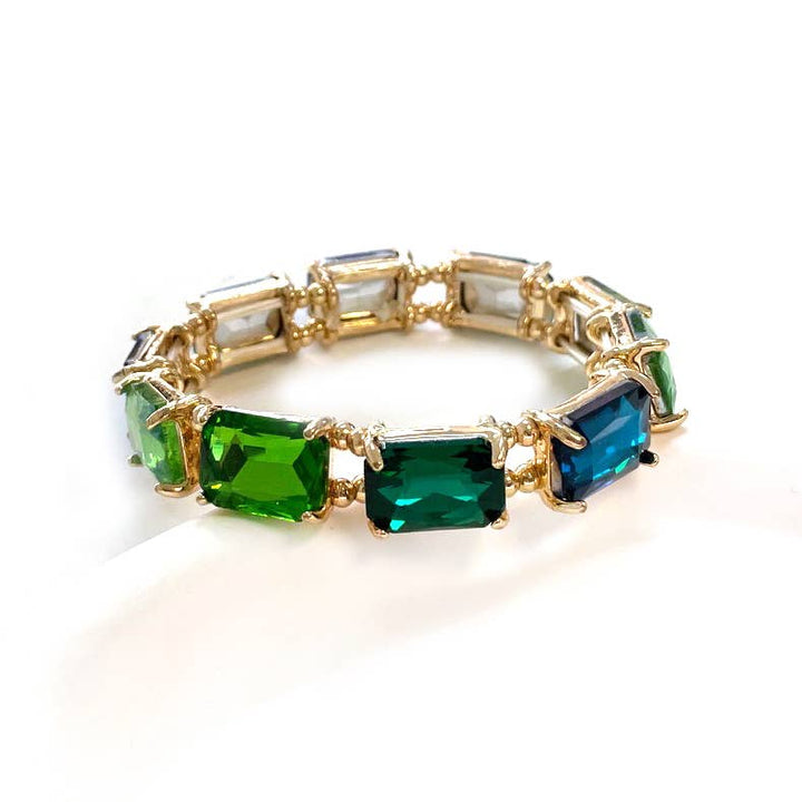 Midnight Midi Emerald Crystal Stretch Bracelet Collection