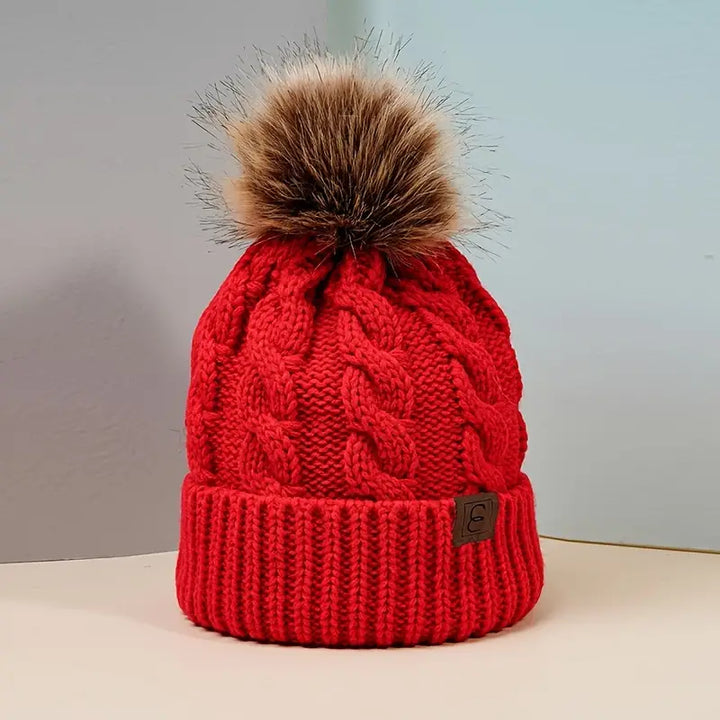 Classic Ribbed Knitted Beanie With Pom, multiple colors - 22 Palms Boutique