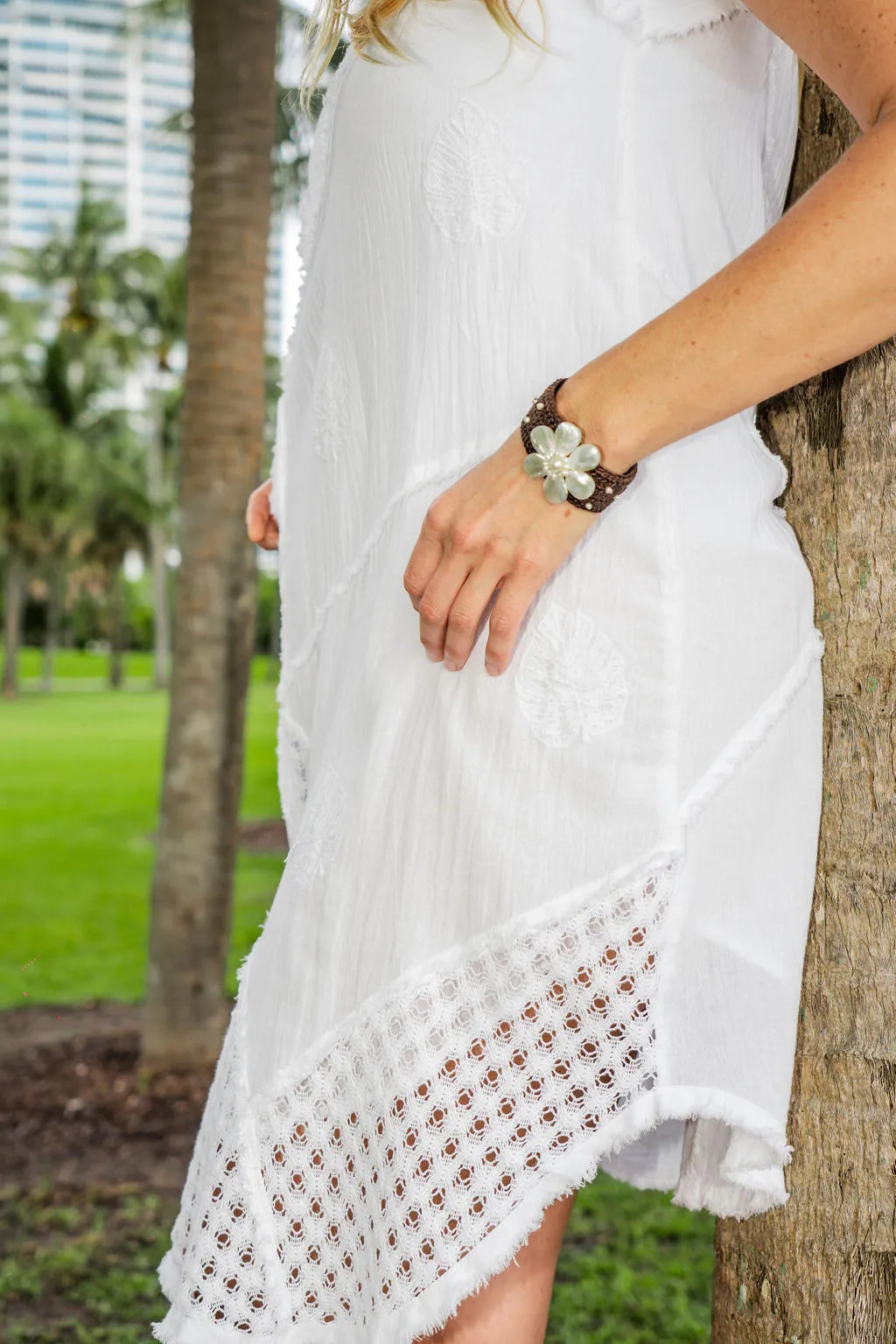 Paradaiso White Sleeveless Cotton Dress