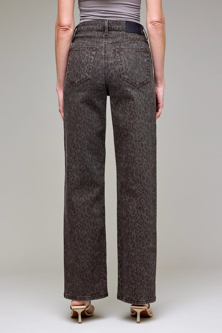 Hidden Jeans Brown Cheetah High Rise Stretch Classic Straight Leg