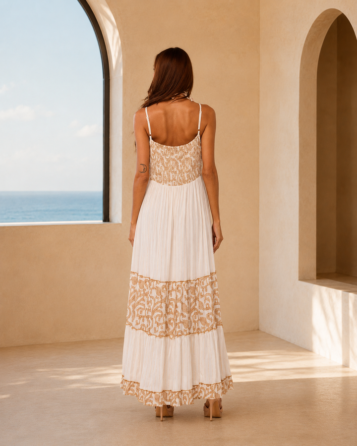 Ivory Grecian Viscose Dress
