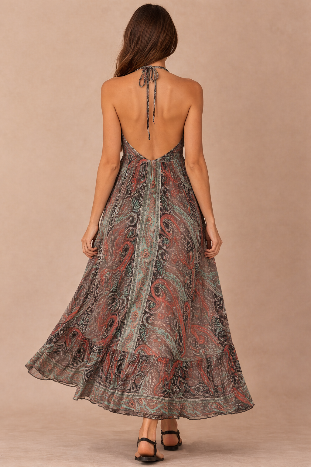 Summer Nights Silk Boho Maxi Ibiza Dress