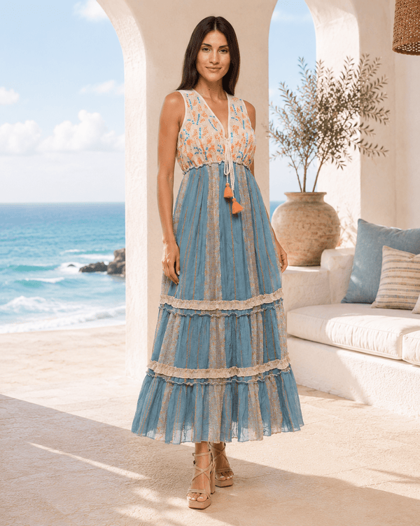Aegean Lace Cotton Dress - 22 Palms Boutique