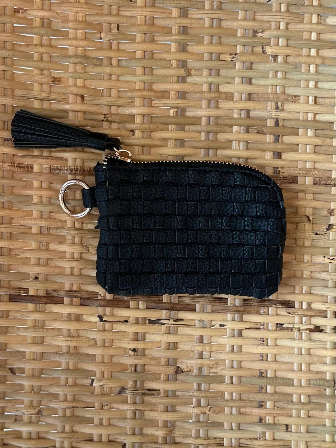Bailey Checkered Keychain Wallet: Black - 22 Palms Boutique