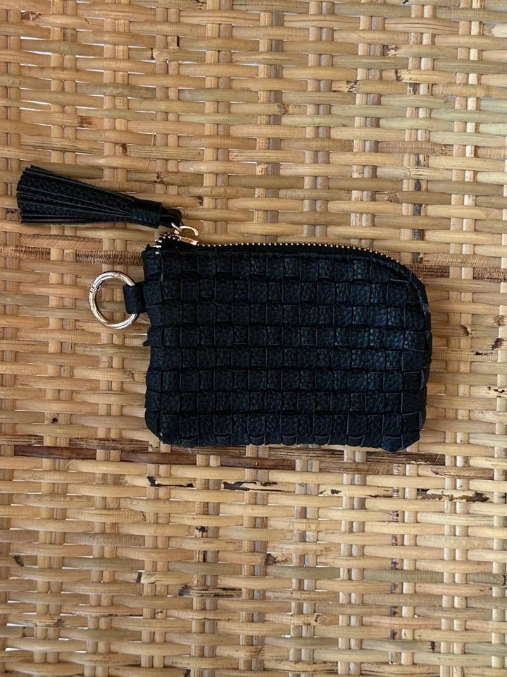 Bailey Checkered Keychain Wallet: Black - 22 Palms Boutique