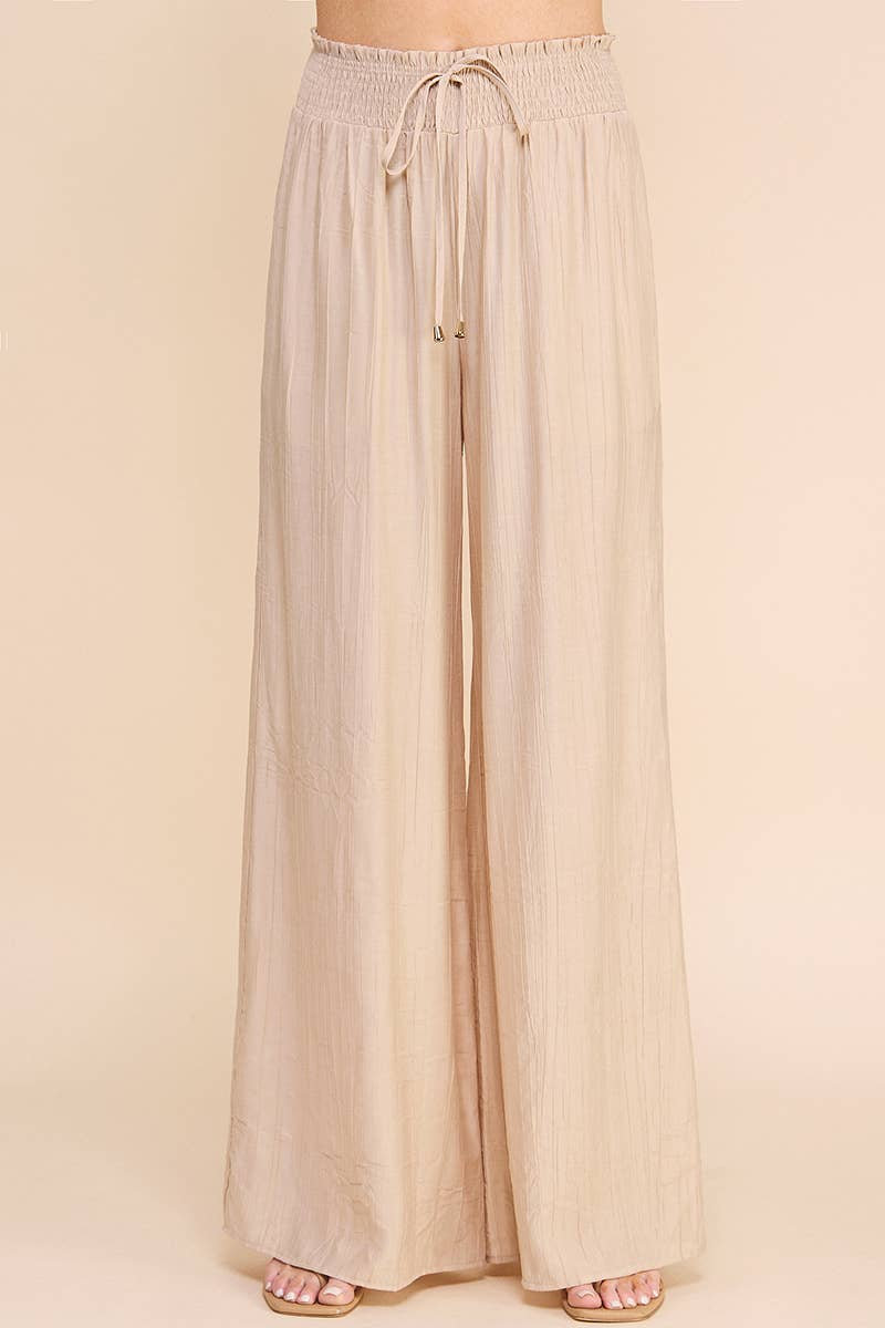 Bamboo Texture Flowy Pants - 22 Palms Boutique