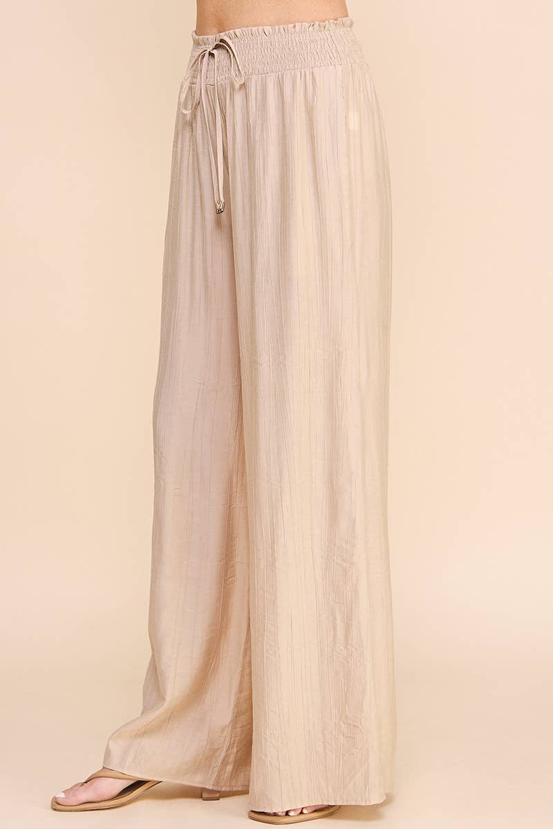 Bamboo Texture Flowy Pants - 22 Palms Boutique