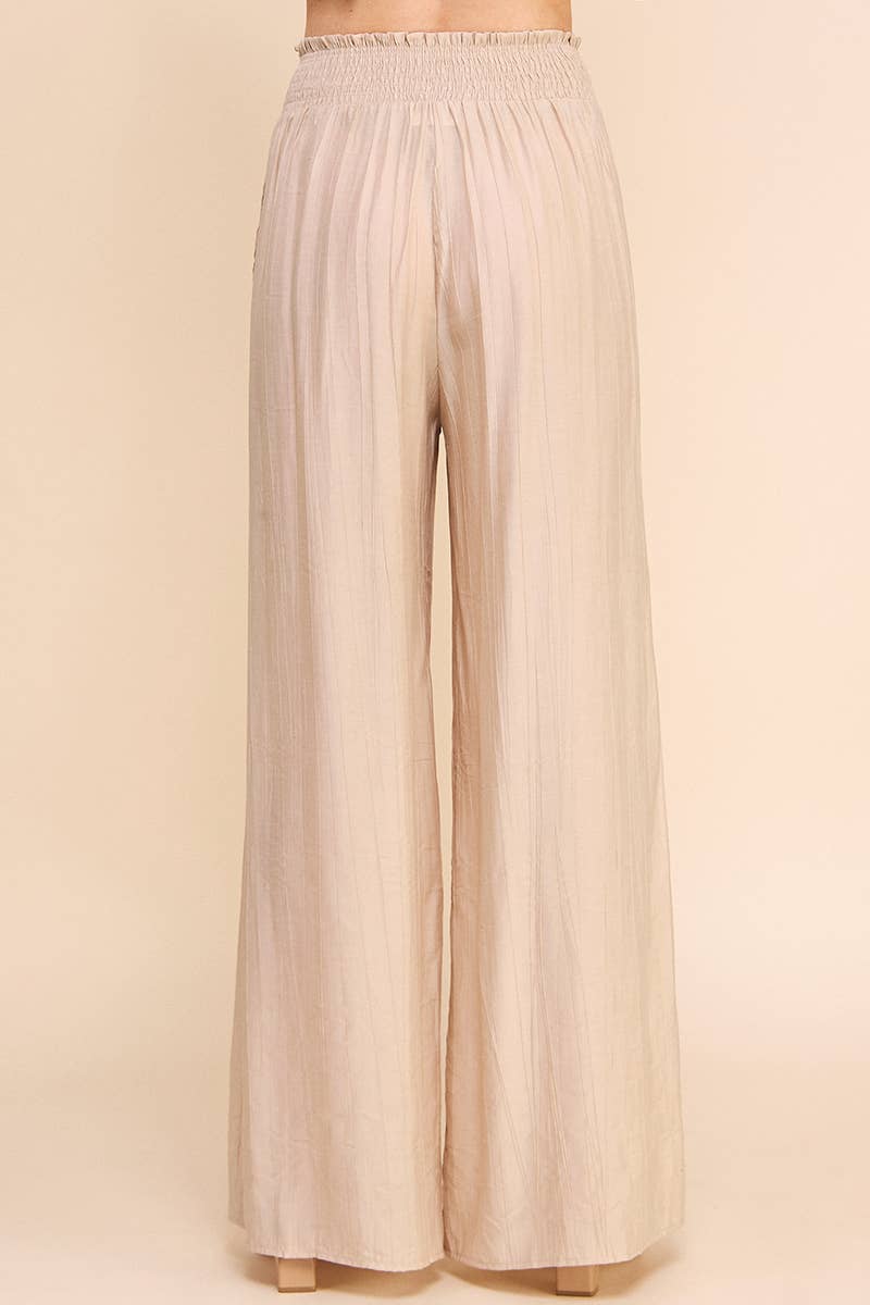 Bamboo Texture Flowy Pants - 22 Palms Boutique