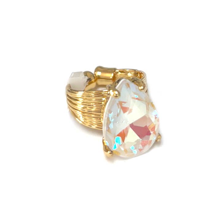 Teardrop Crystal Cocktail Ring