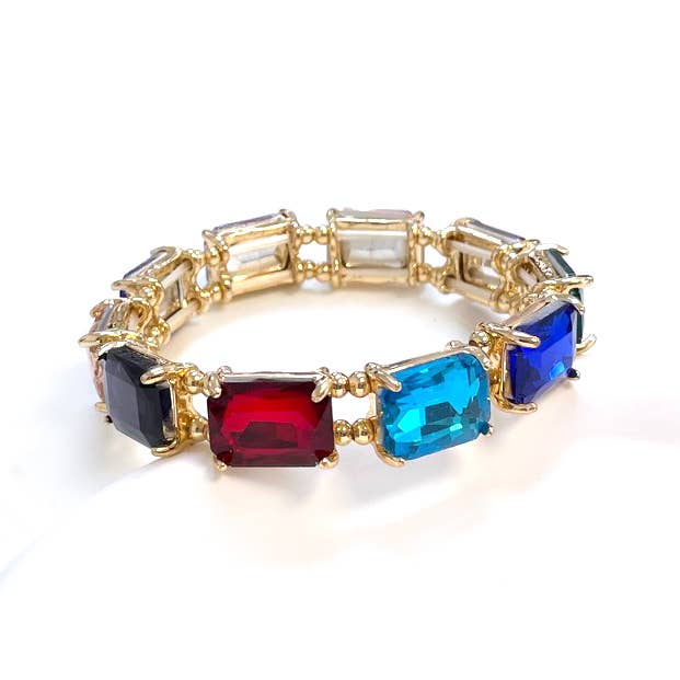 Midnight Midi Emerald Crystal Stretch Bracelet Collection