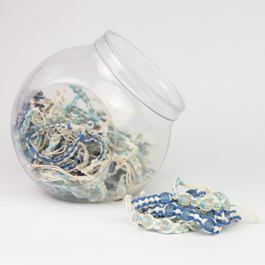 Beach Glass Woven Pull Bracelet - 22 Palms Boutique