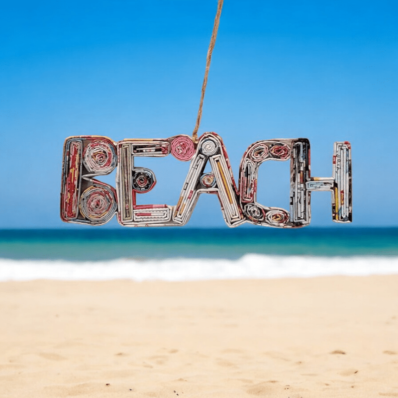 Beach Sign Ornament - Recycled Paper - 22 Palms Boutique