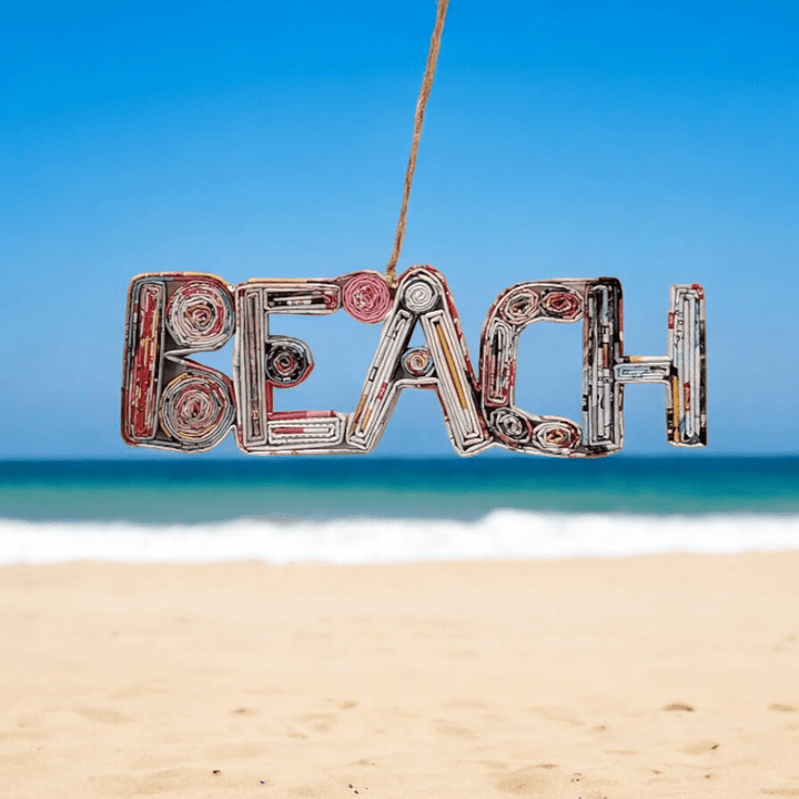 Beach Sign Ornament - Recycled Paper - 22 Palms Boutique