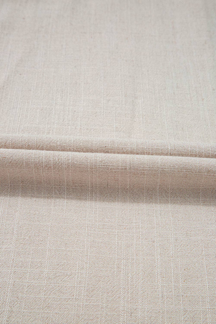 Beige Smocked High Waist Wide Leg Plus Size Pants - 22 Palms Boutique