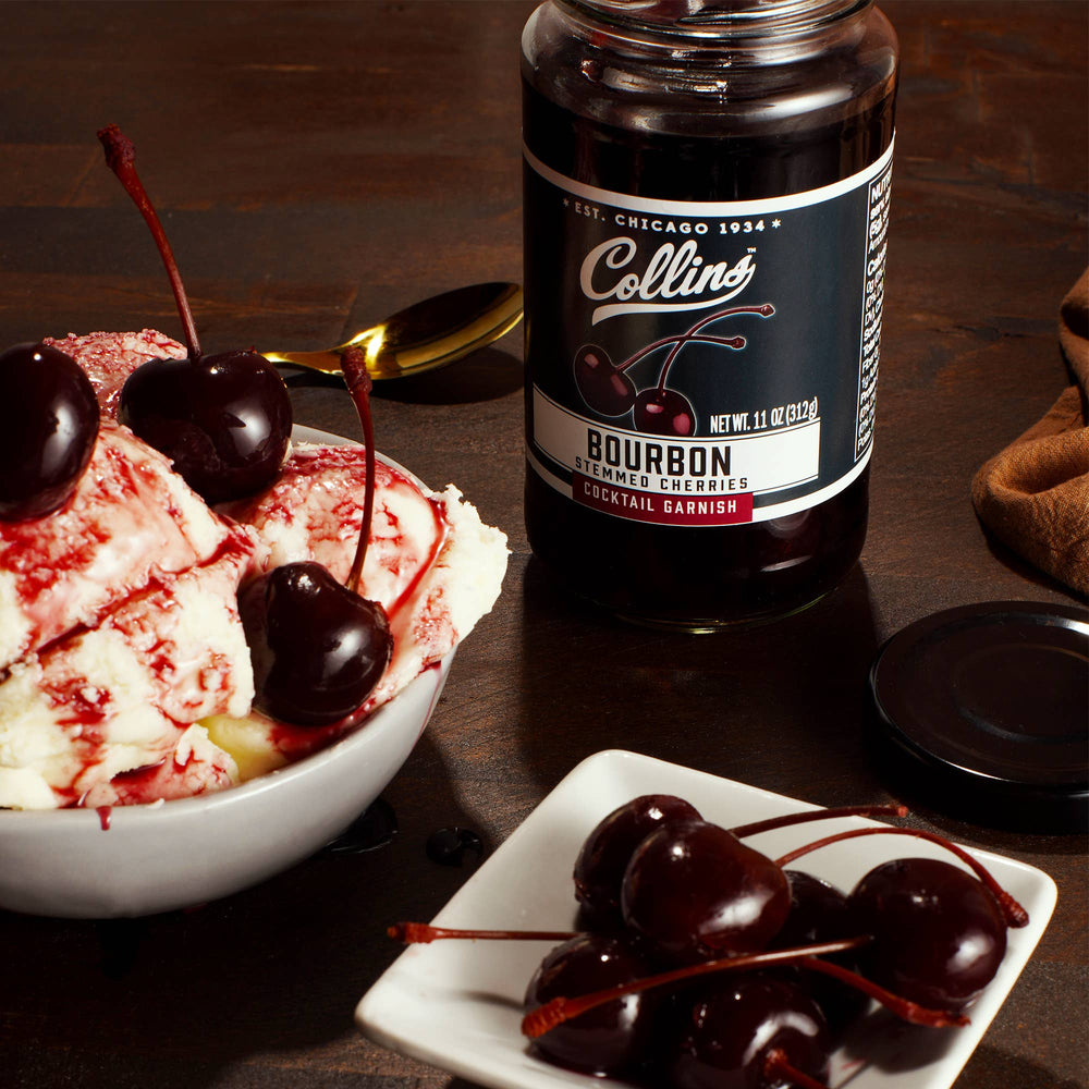 Bourbon-Soaked Stemmed Cherries Cocktail Garnish - 11 oz - 22 Palms Boutique