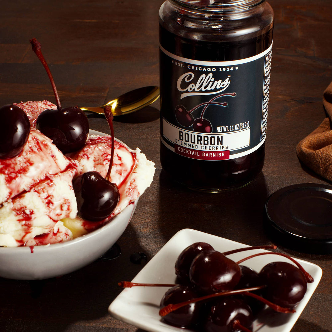 Bourbon-Soaked Stemmed Cherries Cocktail Garnish - 11 oz - 22 Palms Boutique