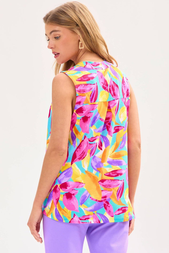 Bright Floral Sleeveless Top - 22 Palms Boutique