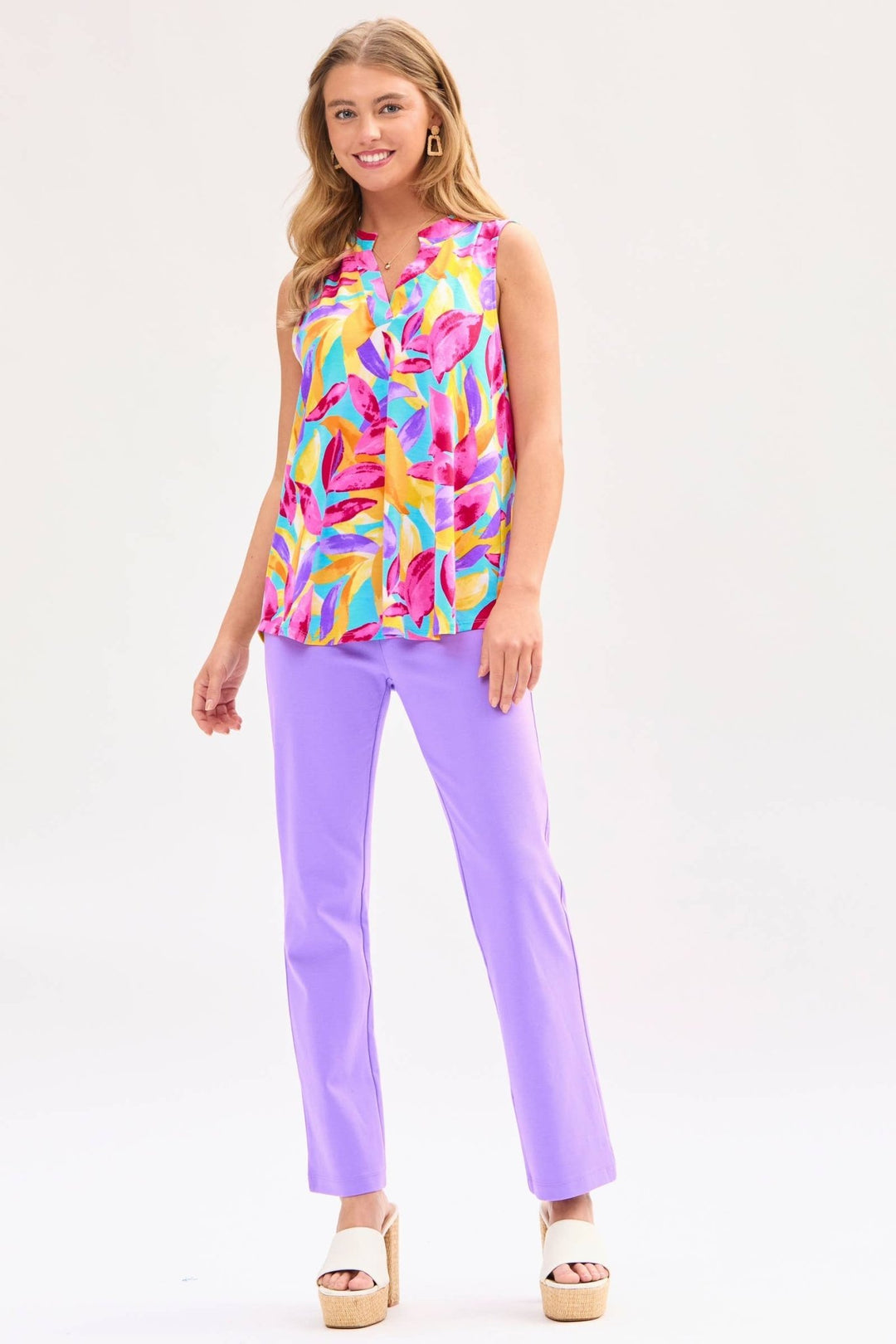 Bright Floral Sleeveless Top - 22 Palms Boutique