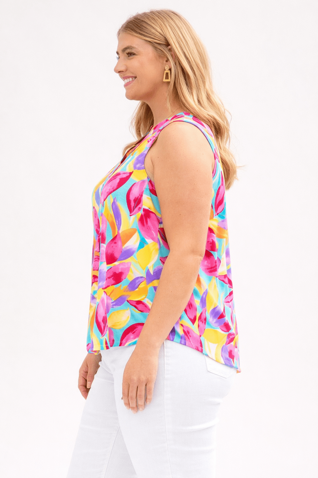 Bright Floral Sleeveless Top | Plus Size - 22 Palms Boutique