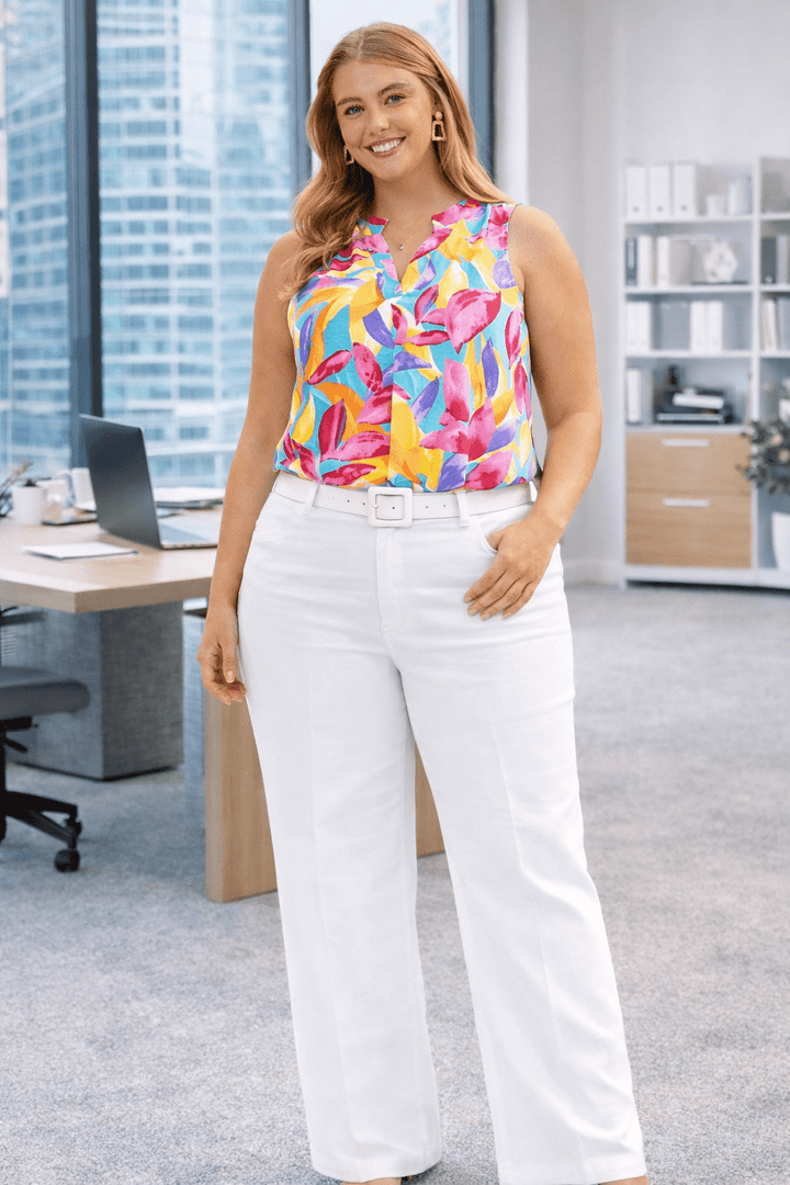 Bright Floral Sleeveless Top | Plus Size - 22 Palms Boutique