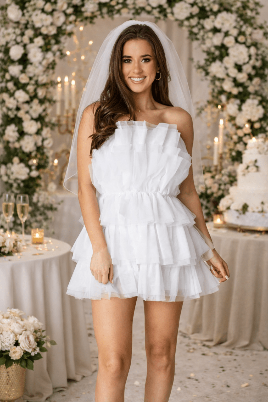 Buddy Love Powder Puff Tulle Dress – White - 22 Palms Boutique