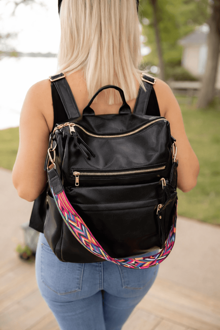 Chloe Convertible Backpack - Black - 22 Palms Boutique