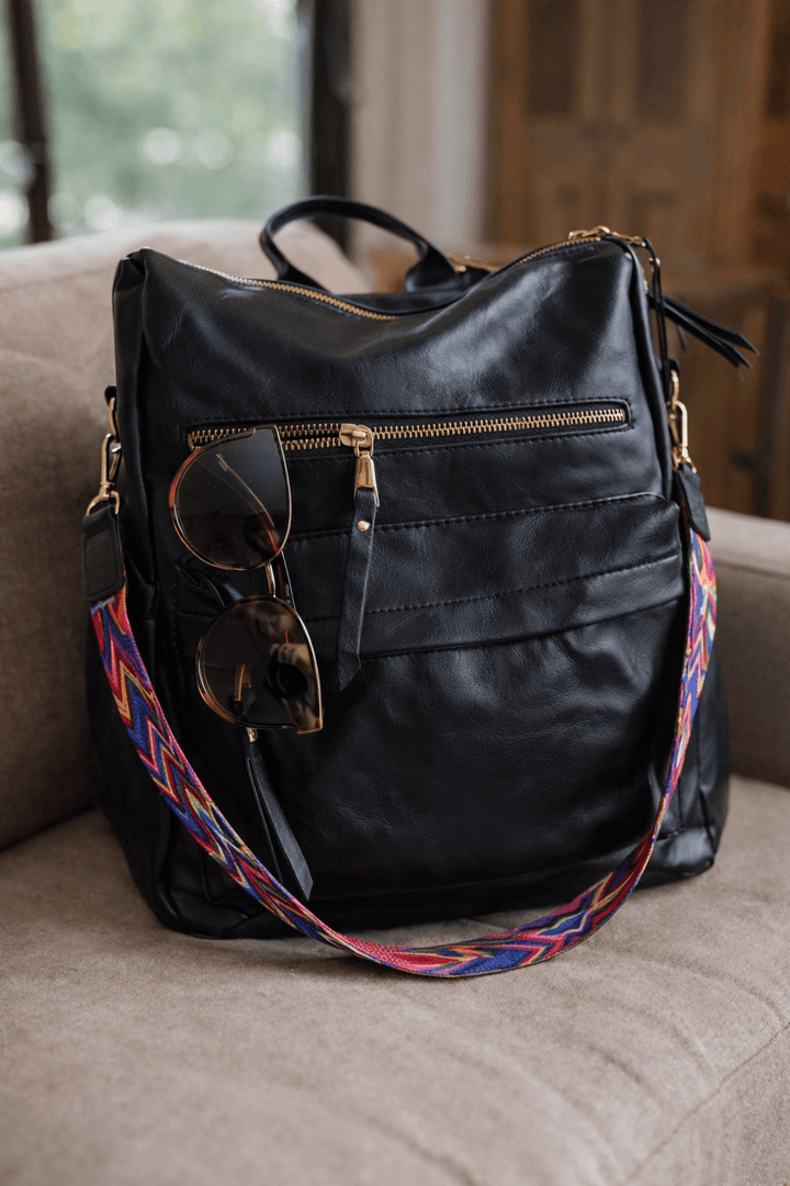 Chloe Convertible Backpack - Black - 22 Palms Boutique