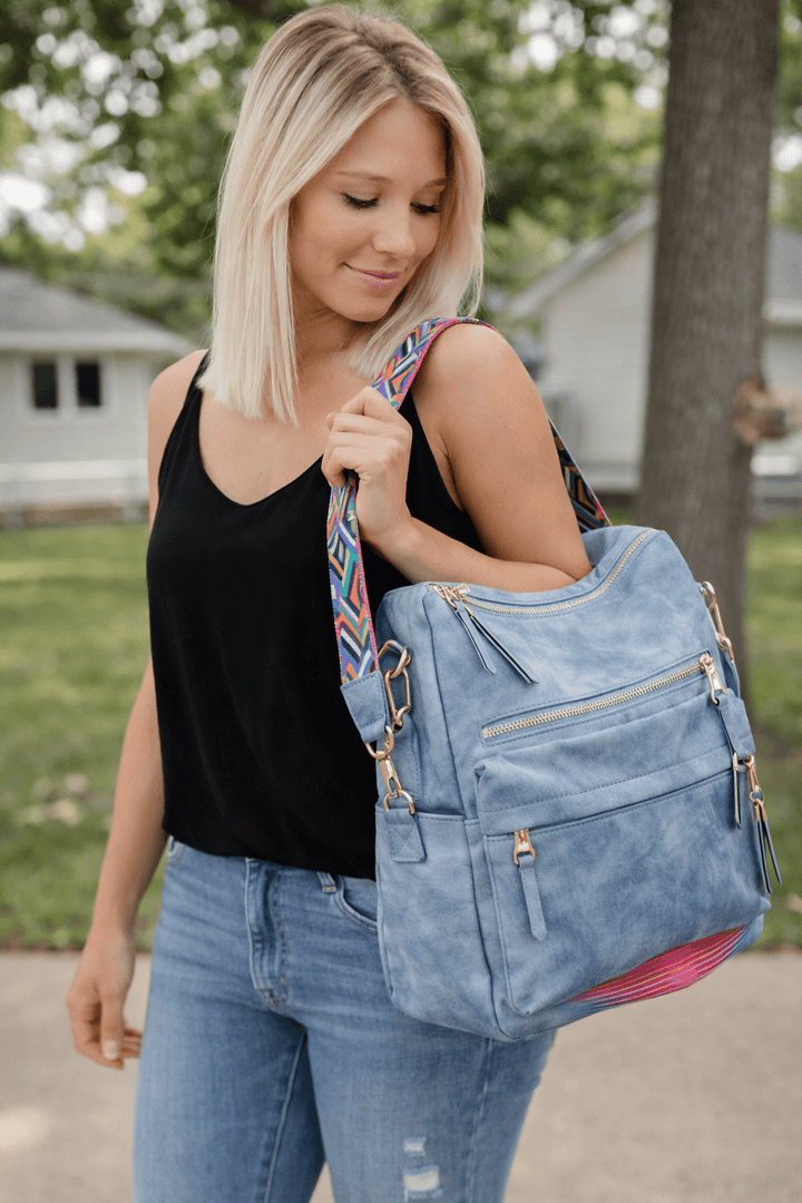 Chloe Convertible Backpack - Brilliant Blue - 22 Palms Boutique