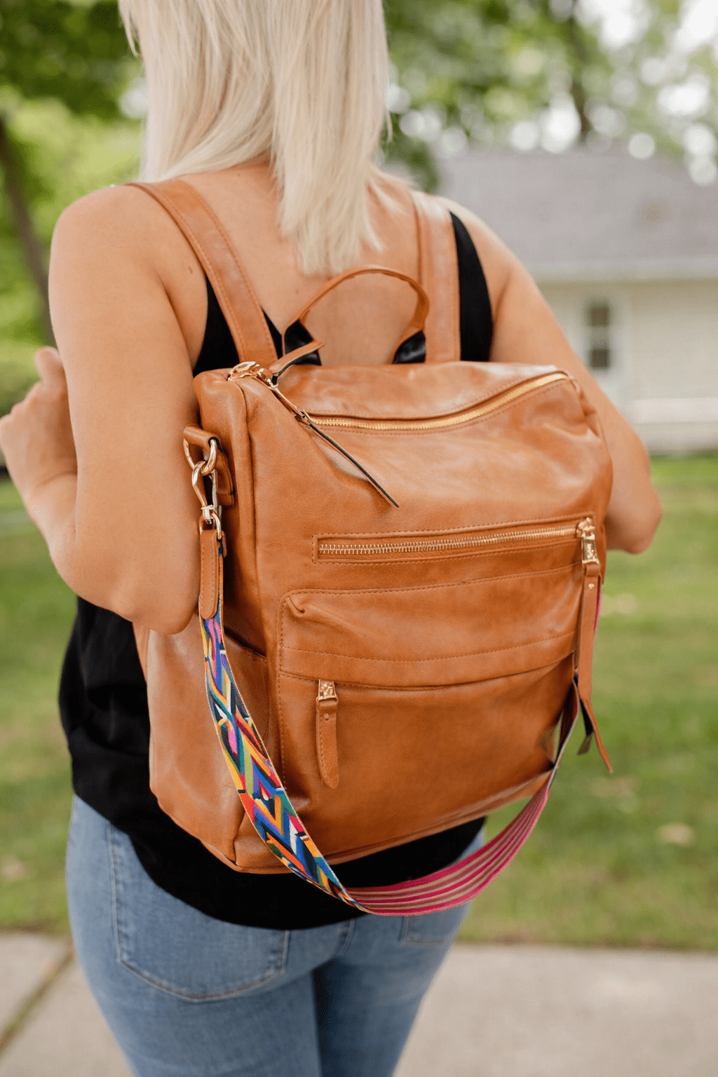 Chloe Convertible Backpack - Tan - 22 Palms Boutique
