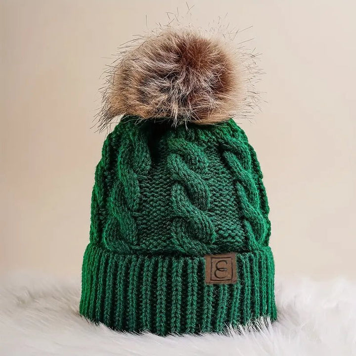 Classic Ribbed Knitted Beanie With Pom, multiple colors - 22 Palms Boutique
