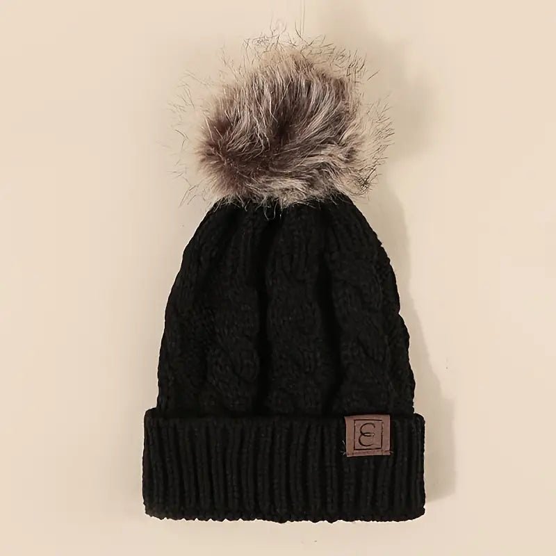 Classic Ribbed Knitted Beanie With Pom, multiple colors - 22 Palms Boutique