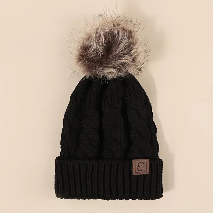 Classic Ribbed Knitted Beanie With Pom, multiple colors - 22 Palms Boutique