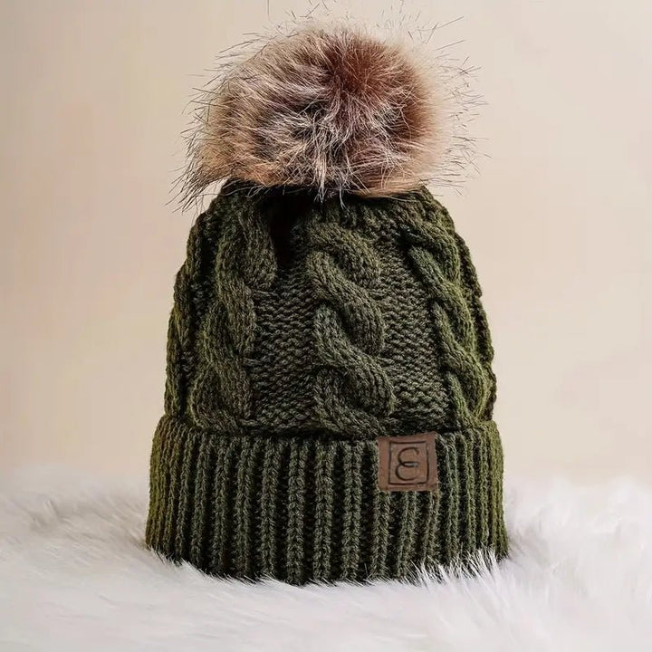 Classic Ribbed Knitted Beanie With Pom, multiple colors - 22 Palms Boutique