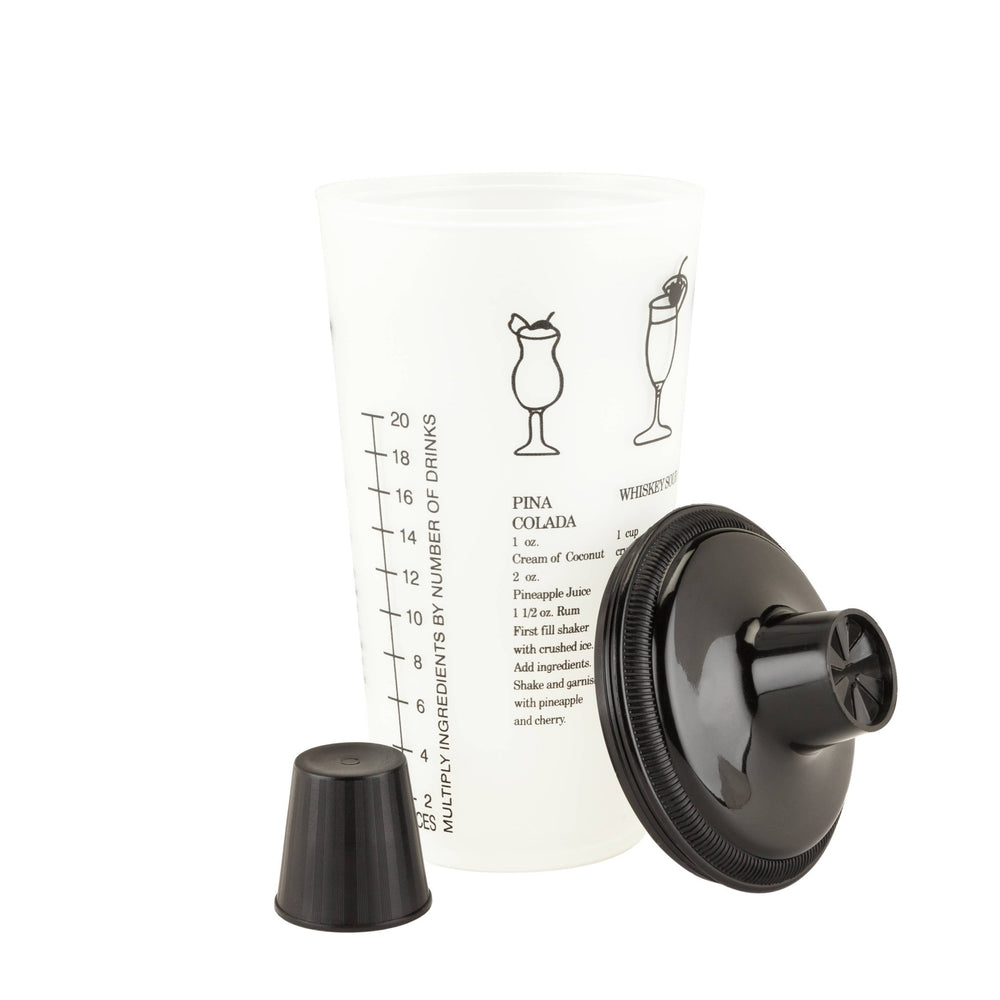 Cocktail Recipe Shaker w/ Built-in Strainer - 30 oz - Black - 22 Palms Boutique