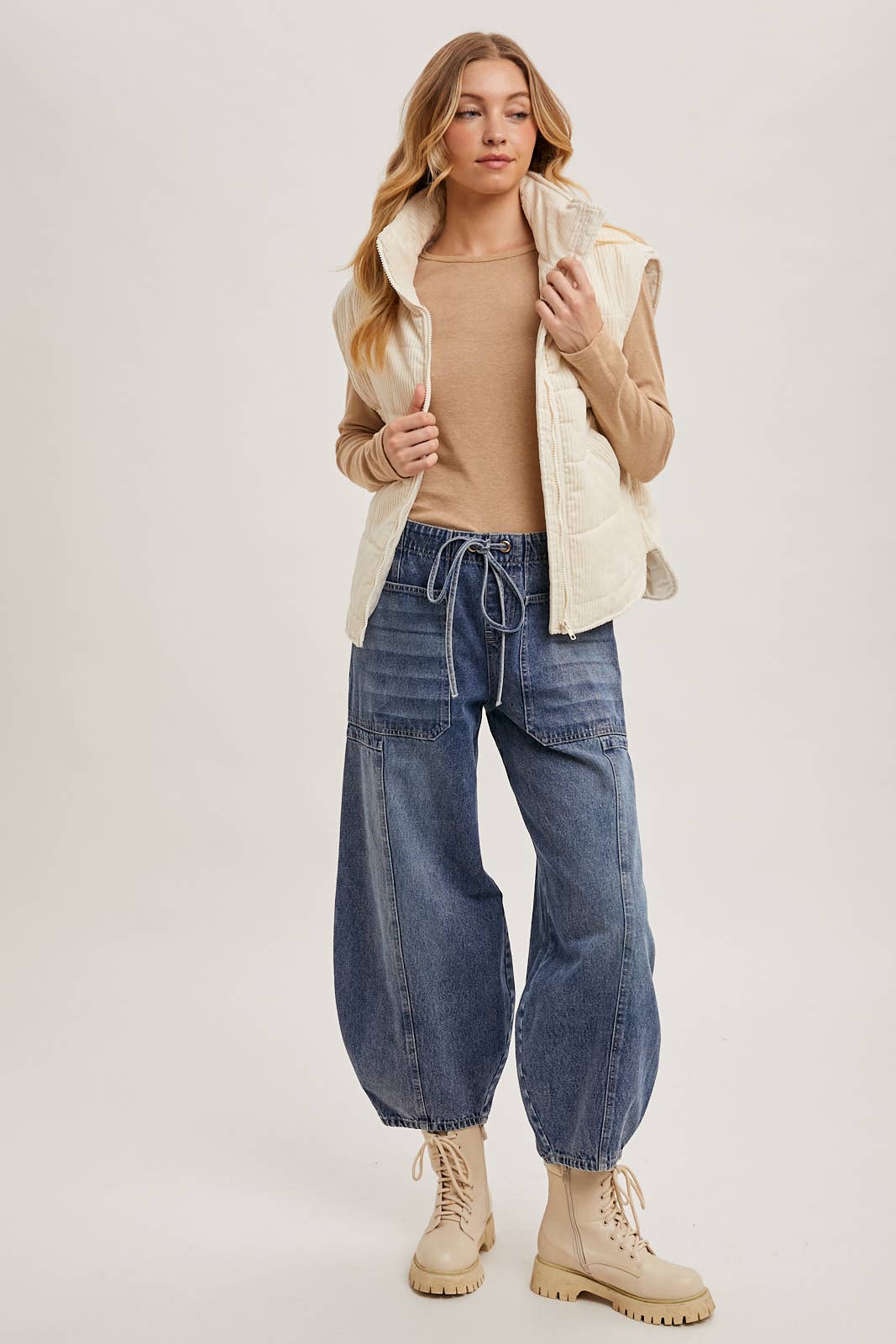 Corduroy Quilted Puffer Vest - 22 Palms Boutique