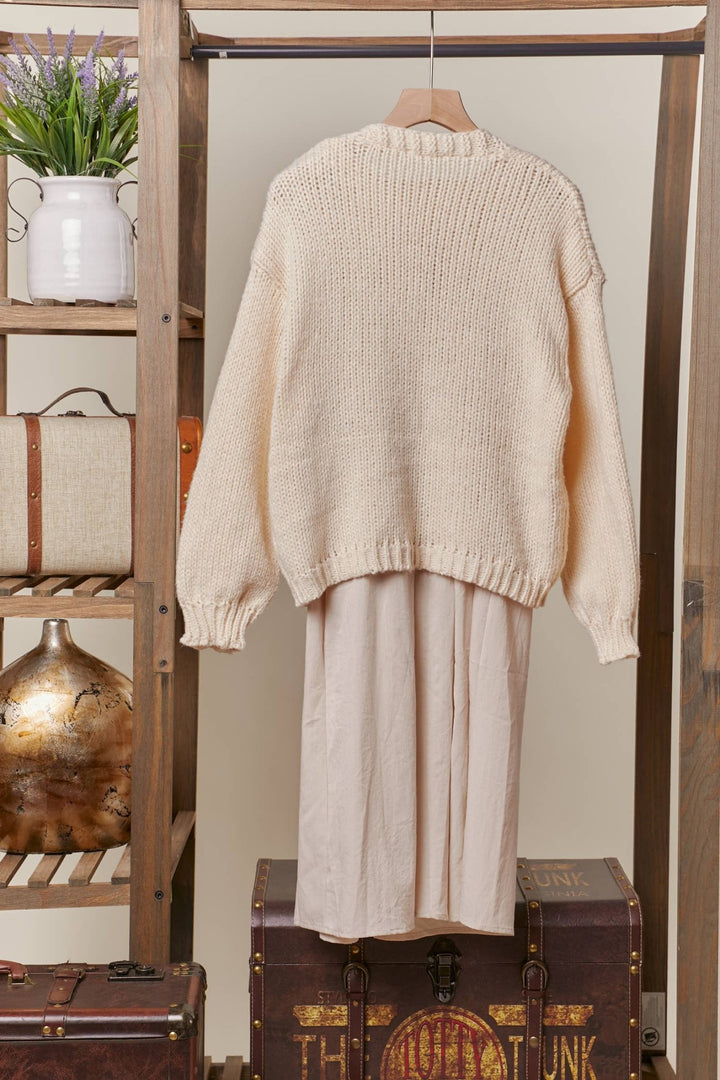 Cozy Bloom Embroidered Knit Cardigan - 22 Palms Boutique