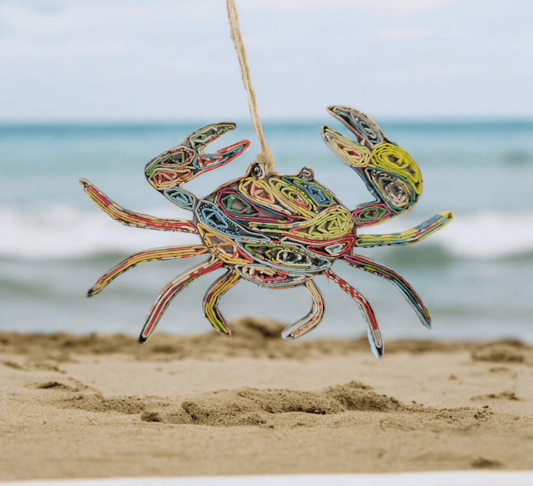 Crab Ornament - Coastal - Recycled Paper - 22 Palms Boutique