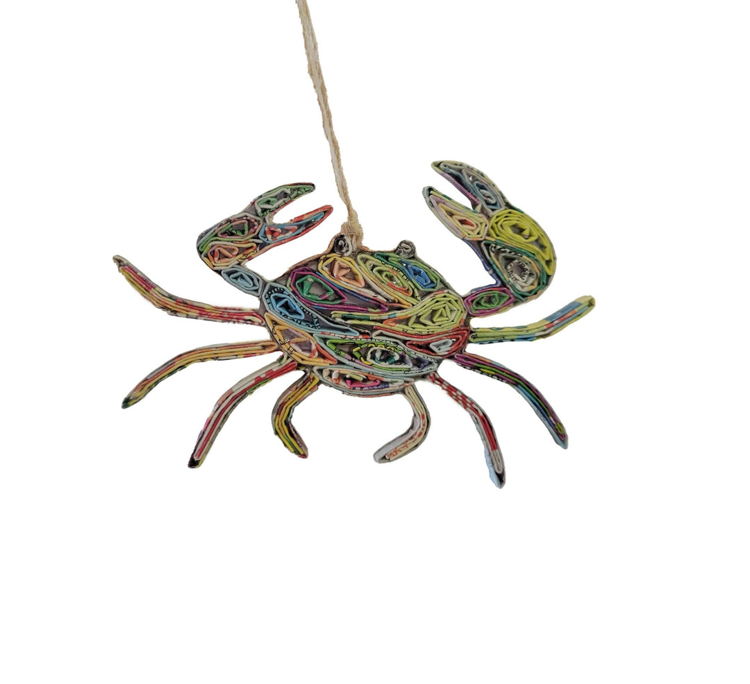 Crab Ornament - Coastal - Recycled Paper - 22 Palms Boutique